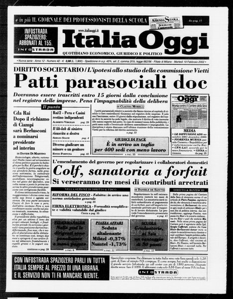 Italia oggi : quotidiano di economia finanza e politica